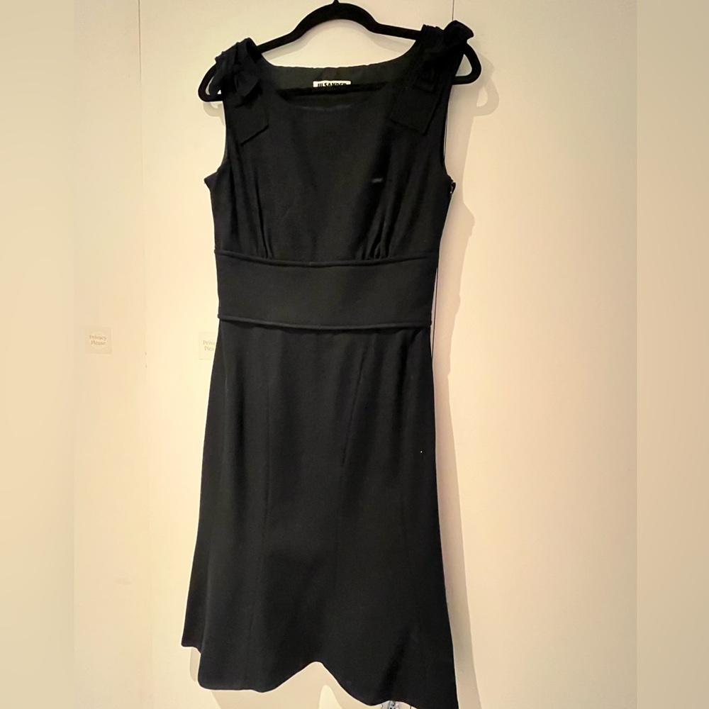 Jil Sander Black 100% Wool Dress